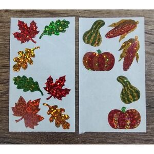 Vtg Hambly Prismatic Fall Season Autumn Colored Leaves Sticker 2 Partial Mods